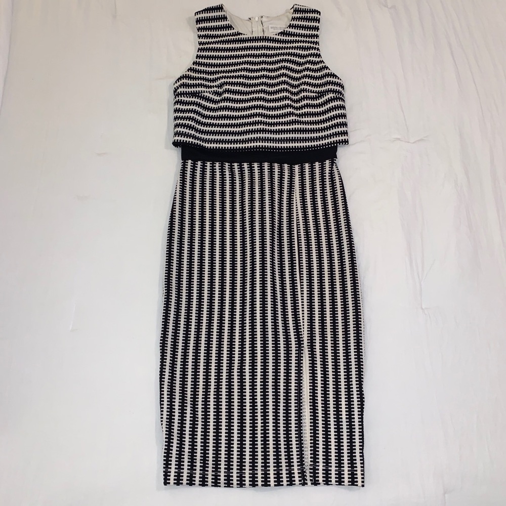 BISOU BISOU Women’s Black & White Tight Dress